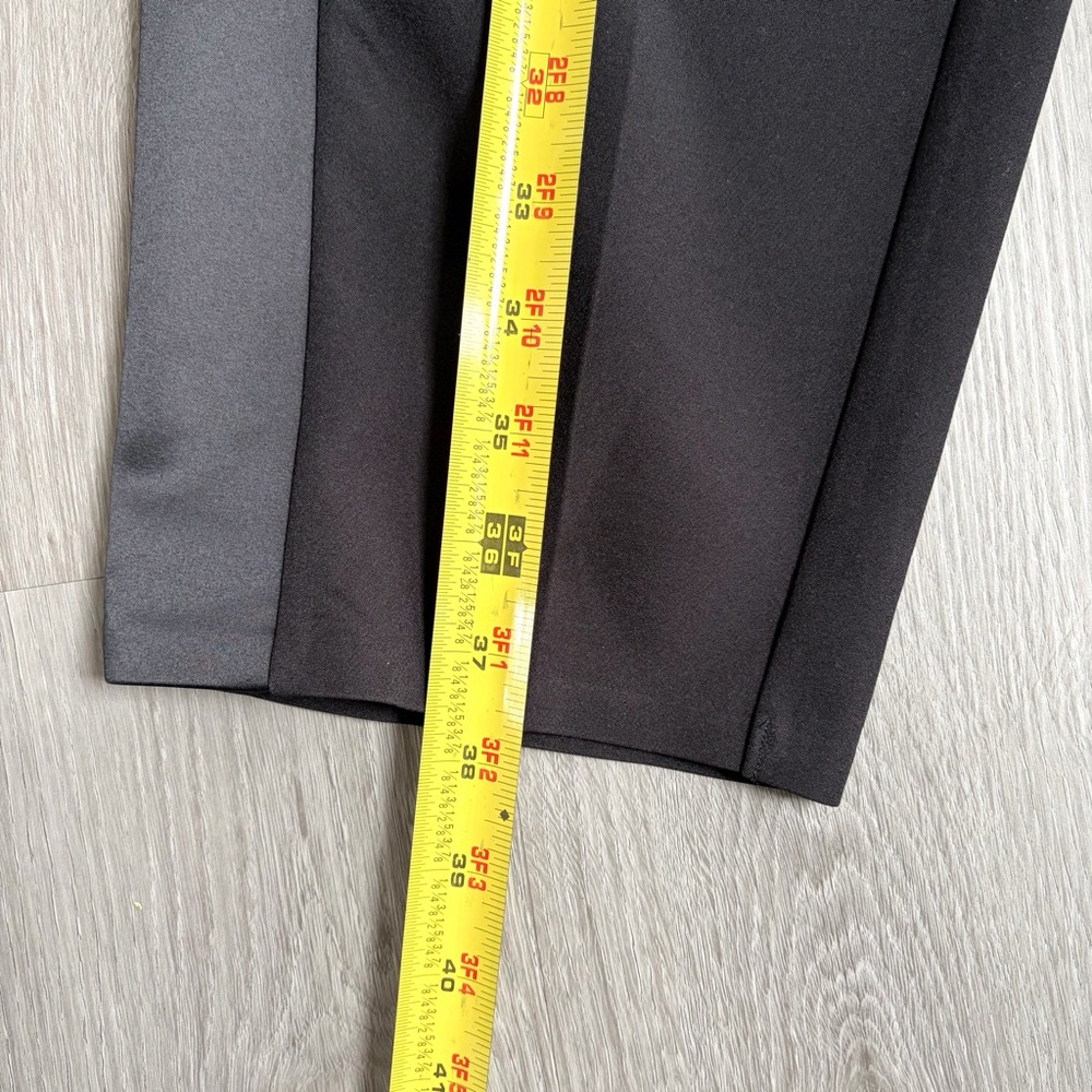 Athleta Endless Satin Side Stripe Pant Black Women's Size 10 High Rise Stretch - Picture 13 of 14